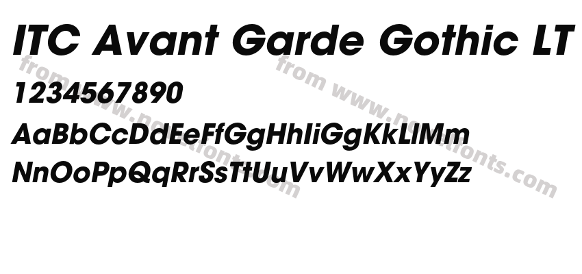 ITC Avant Garde Gothic LTPreview