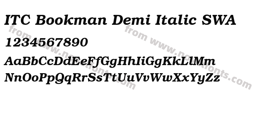 ITC Bookman Demi Italic SWAPreview