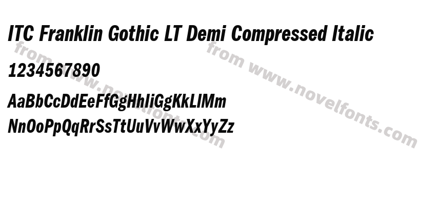 ITC Franklin Gothic LT Demi Compressed ItalicPreview