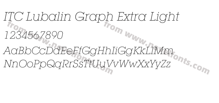 ITC Lubalin Graph Extra LightPreview