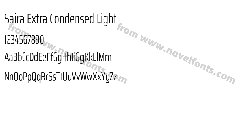 Saira Extra Condensed LightPreview