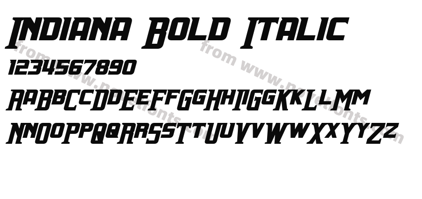 Indiana Bold ItalicPreview