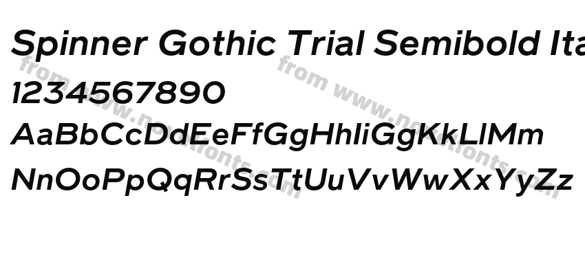 Spinner Gothic Trial Semibold ItalicPreview
