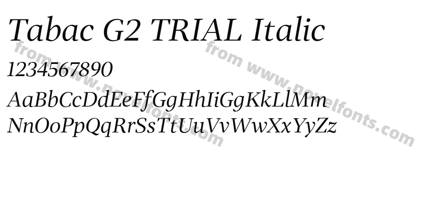 Tabac G2 TRIAL ItalicPreview