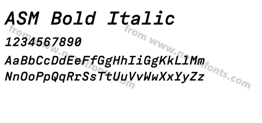 ASM Bold ItalicPreview