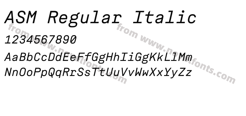 ASM Regular ItalicPreview