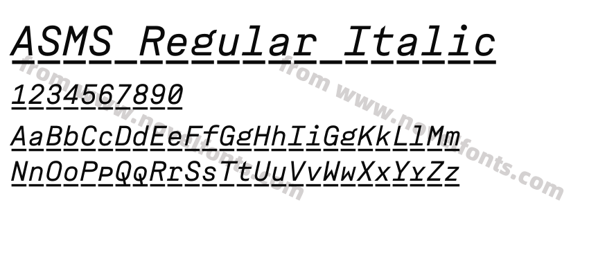 ASMS Regular ItalicPreview