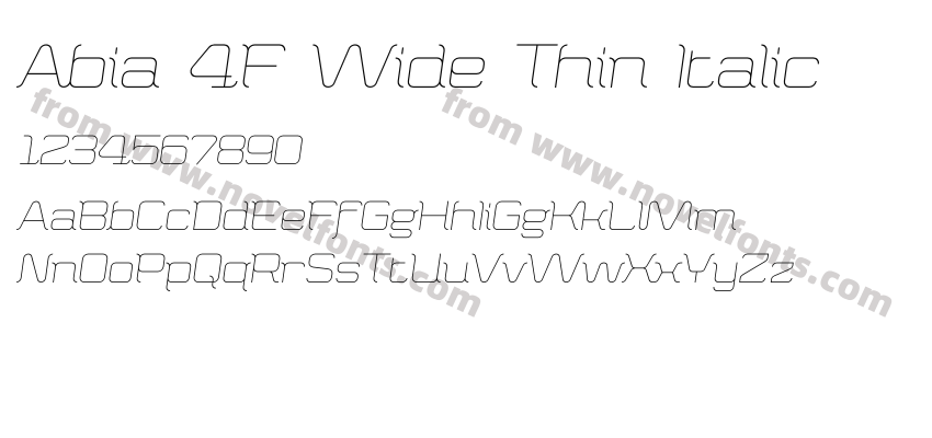 Abia 4F Wide Thin ItalicPreview