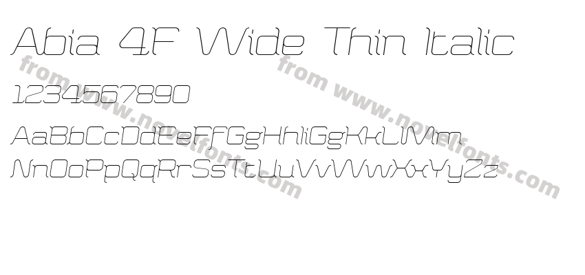 Abia 4F Wide Thin ItalicPreview