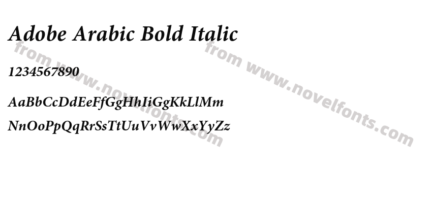 Adobe Arabic Bold ItalicPreview