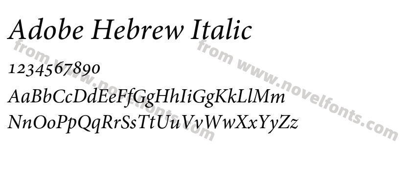 Adobe Hebrew ItalicPreview