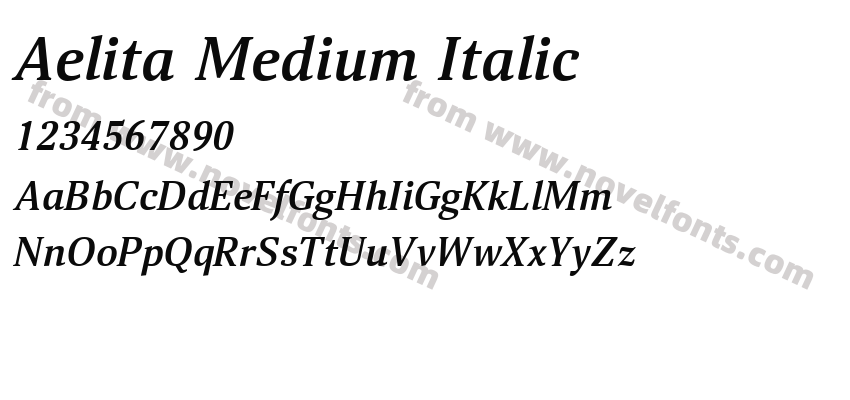 Aelita Medium ItalicPreview