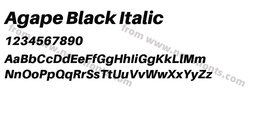 Agape Black ItalicPreview