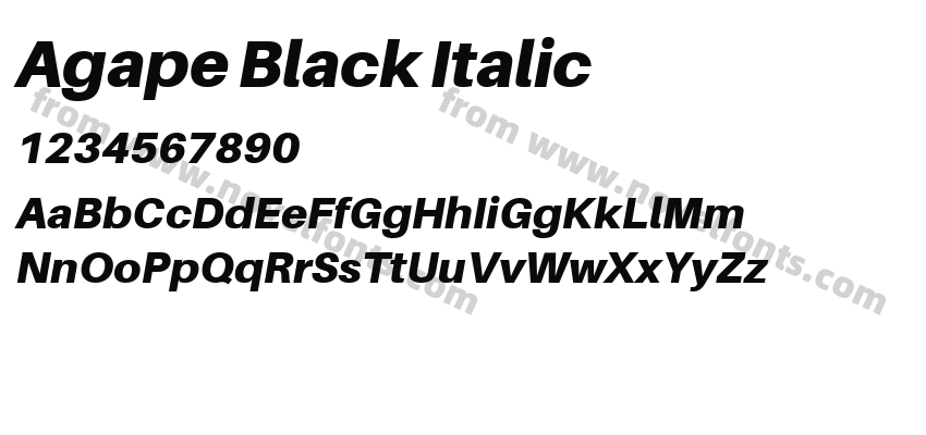 Agape Black ItalicPreview