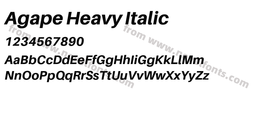 Agape Heavy ItalicPreview