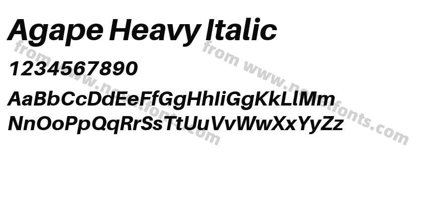 Agape Heavy ItalicPreview