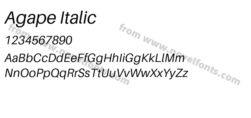 Agape ItalicPreview