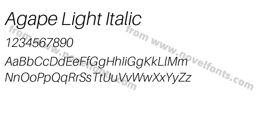 Agape Light ItalicPreview