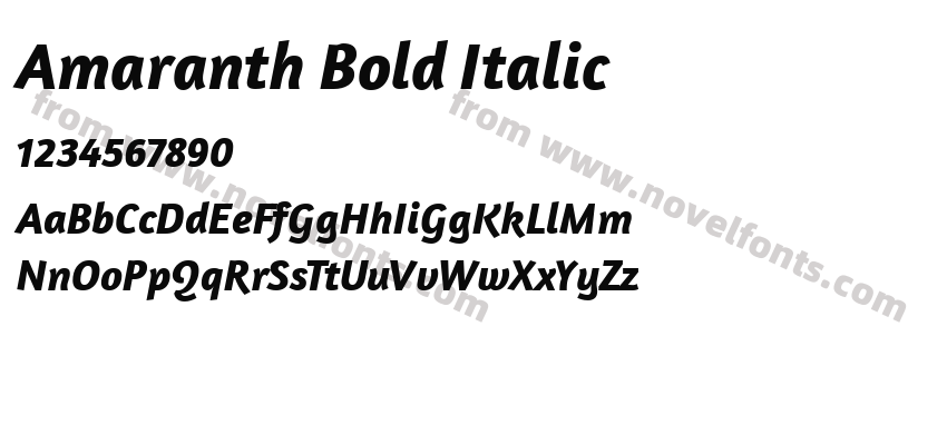 Amaranth Bold ItalicPreview