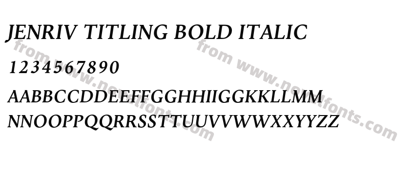 Jenriv Titling Bold ItalicPreview