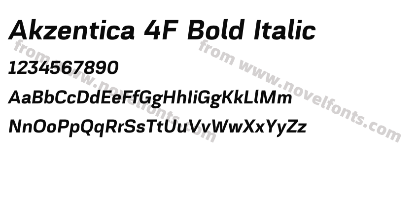 Akzentica 4F Bold ItalicPreview