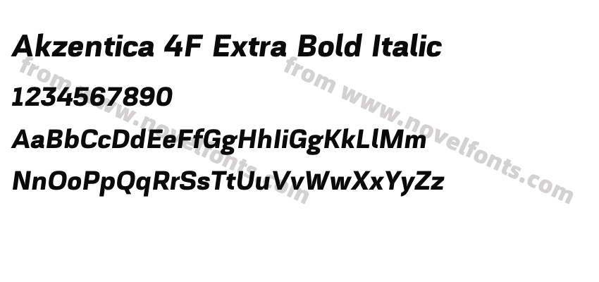 Akzentica 4F Extra Bold ItalicPreview