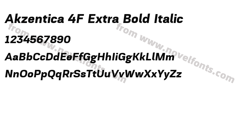 Akzentica 4F Extra Bold ItalicPreview