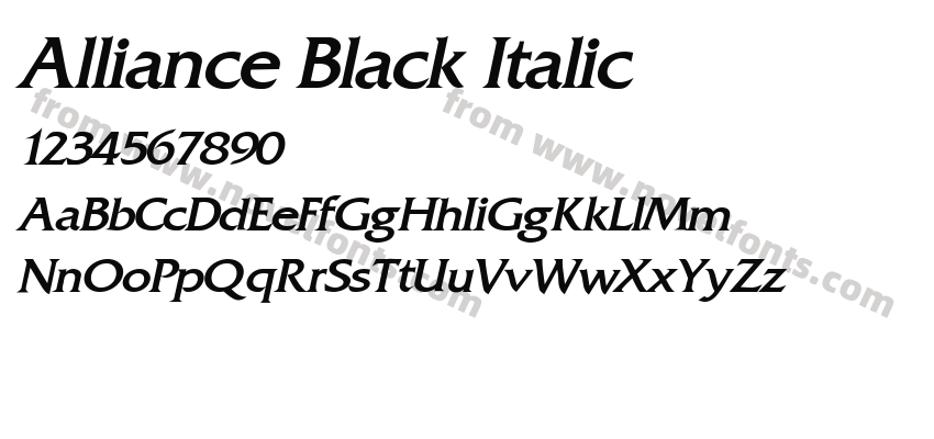 Alliance Black ItalicPreview