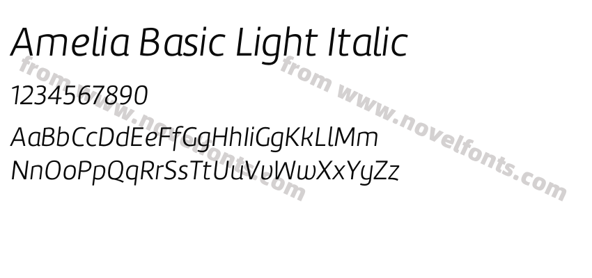 Amelia Basic Light ItalicPreview
