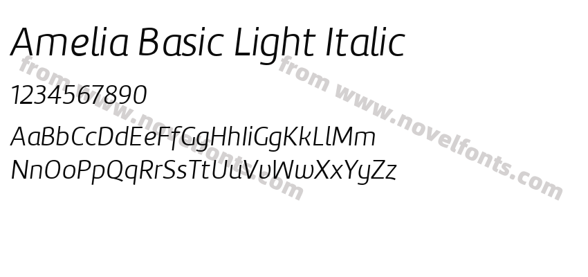 Amelia Basic Light ItalicPreview