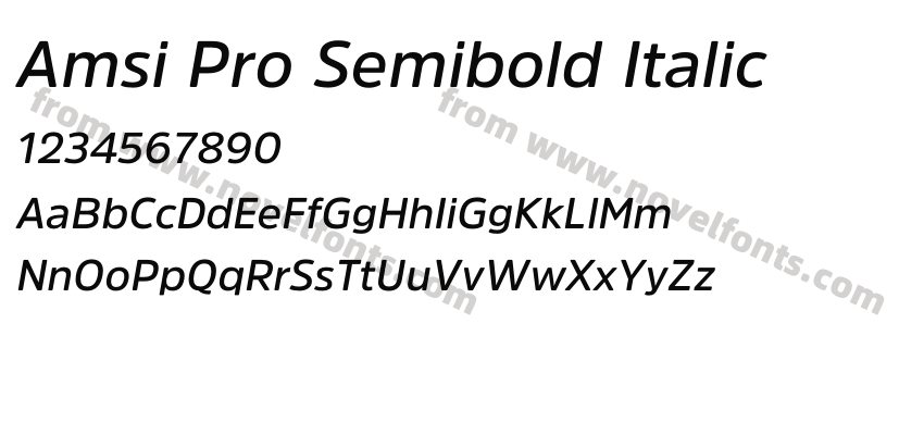 Amsi Pro Semibold ItalicPreview