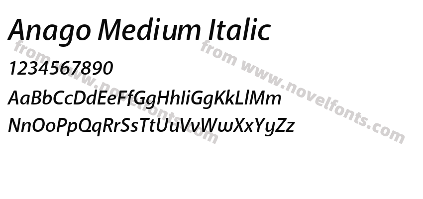 Anago Medium ItalicPreview