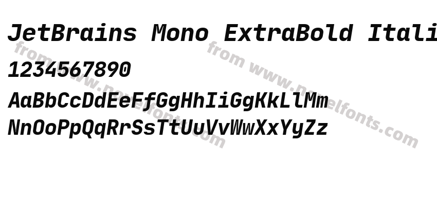 JetBrains Mono ExtraBold ItalicPreview