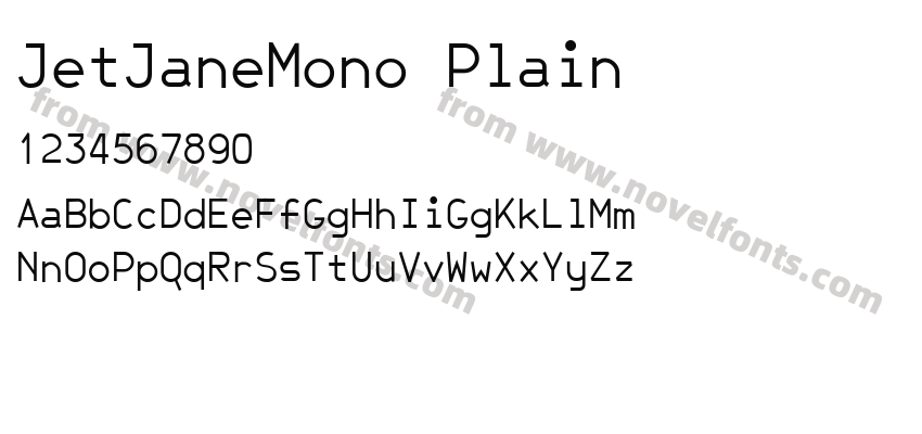 JetJaneMono PlainPreview