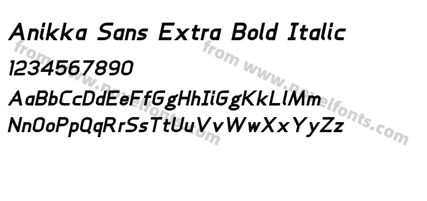 Anikka Sans Extra Bold ItalicPreview