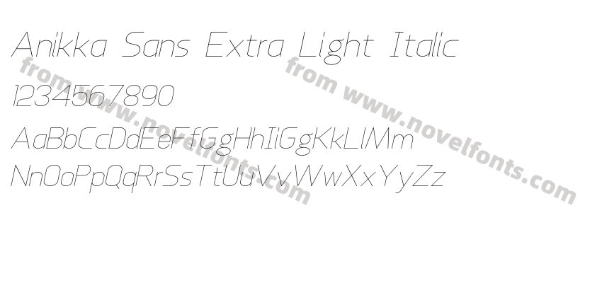 Anikka Sans Extra Light ItalicPreview