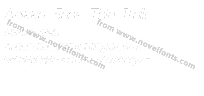 Anikka Sans Thin ItalicPreview