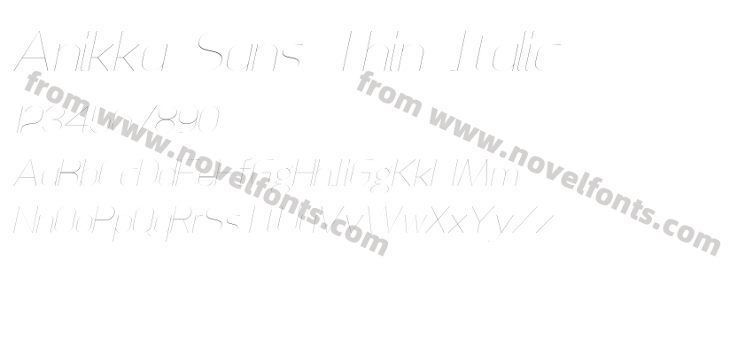 Anikka Sans Thin ItalicPreview