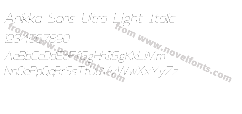 Anikka Sans Ultra Light ItalicPreview