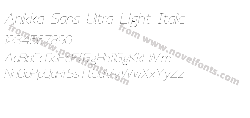 Anikka Sans Ultra Light ItalicPreview