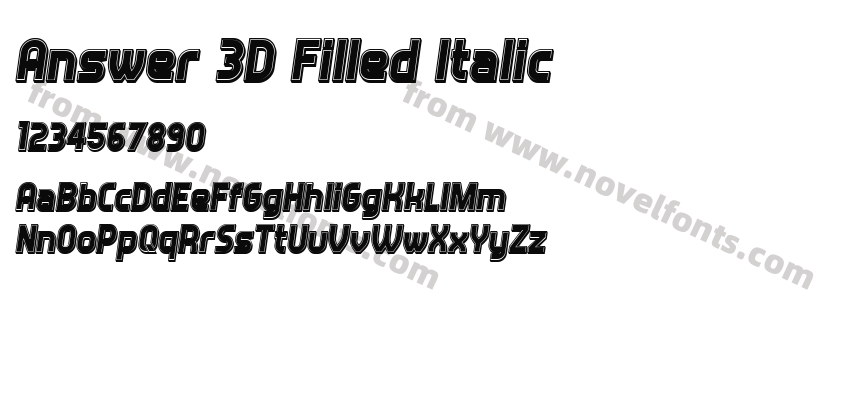 Answer 3D Filled ItalicPreview