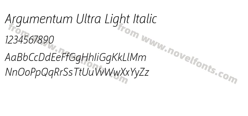 Argumentum Ultra Light ItalicPreview