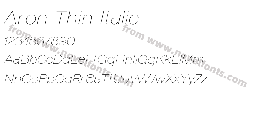 Aron Thin ItalicPreview