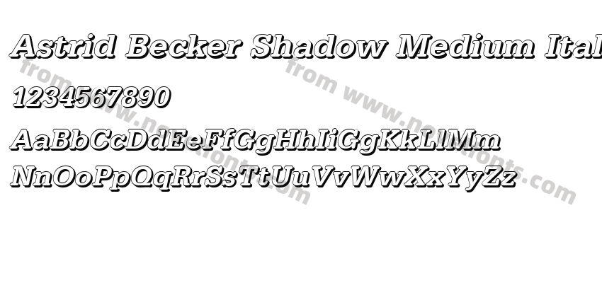 Astrid Becker Shadow Medium ItalicPreview