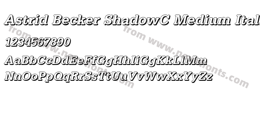 Astrid Becker ShadowC Medium ItalicPreview