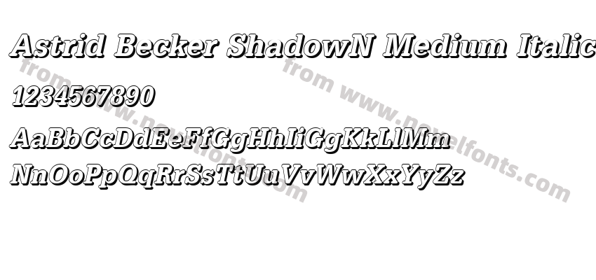 Astrid Becker ShadowN Medium ItalicPreview