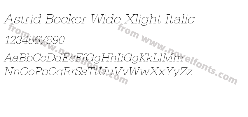 Astrid Becker Wide Xlight ItalicPreview