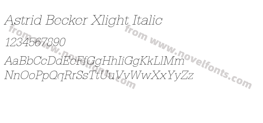 Astrid Becker Xlight ItalicPreview