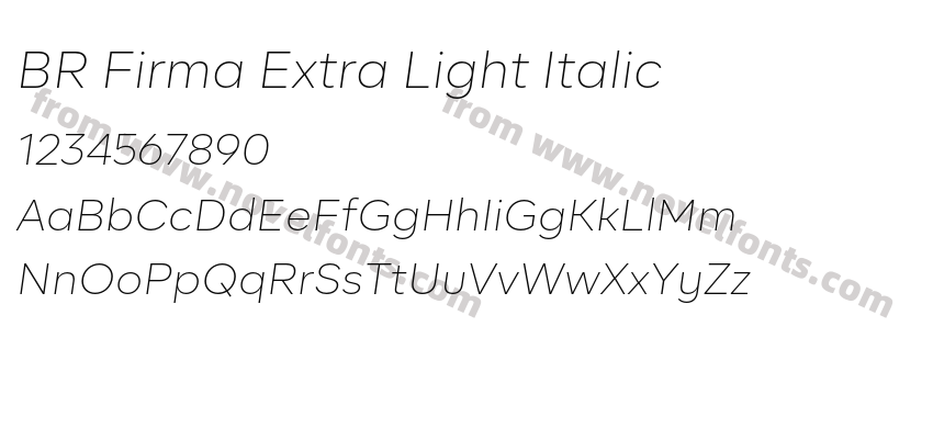 BR Firma Extra Light ItalicPreview
