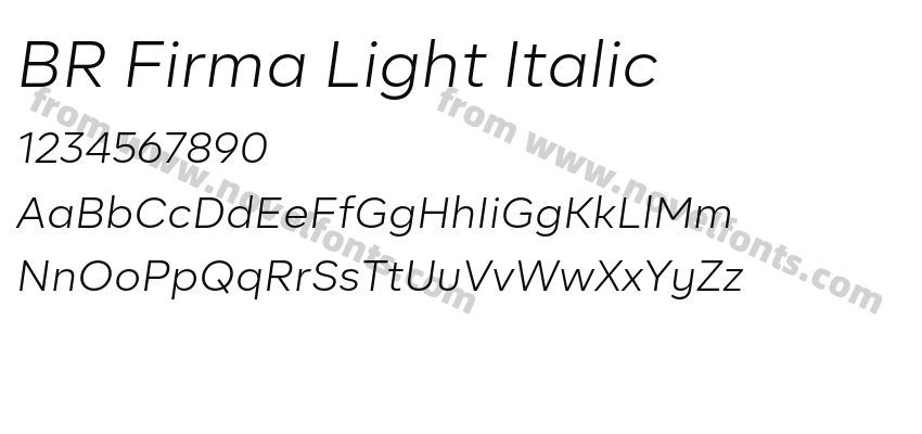 BR Firma Light ItalicPreview